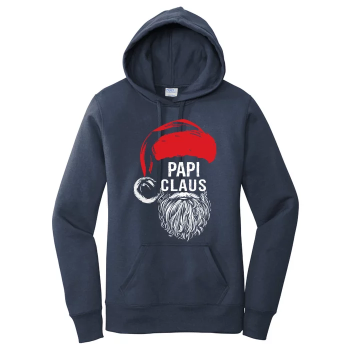 Papi Beard Christmas Santa Red Hat Xmas Cute Funny Gift Cool Gift Women's Pullover Hoodie