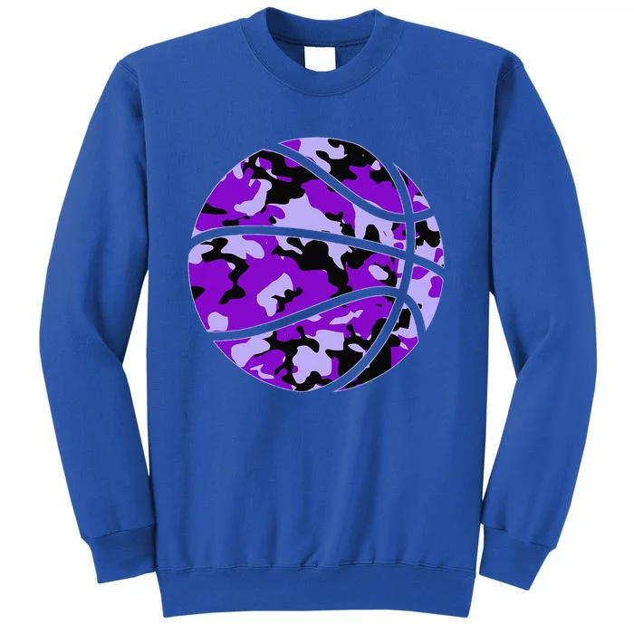 Purple Basketball Camo Purple Camouflage Basketball Tall Sweatshirt