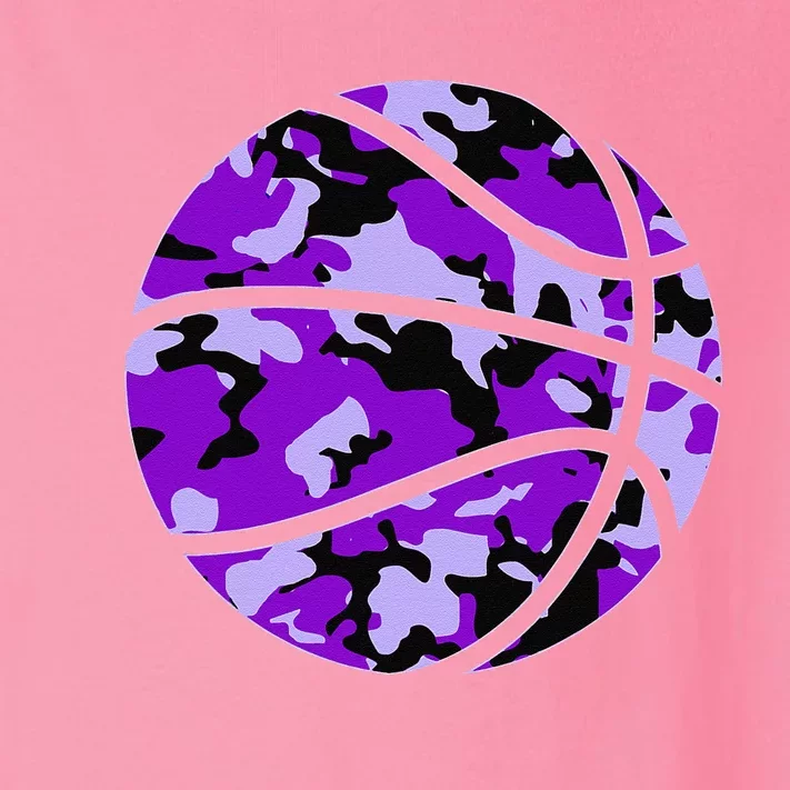 Purple Basketball Camo Purple Camouflage Basketball Toddler Long Sleeve Shirt