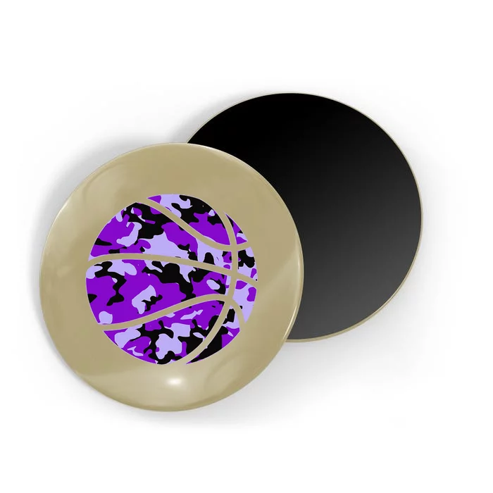 Purple Basketball Camo Purple Camouflage Basketball Magnet