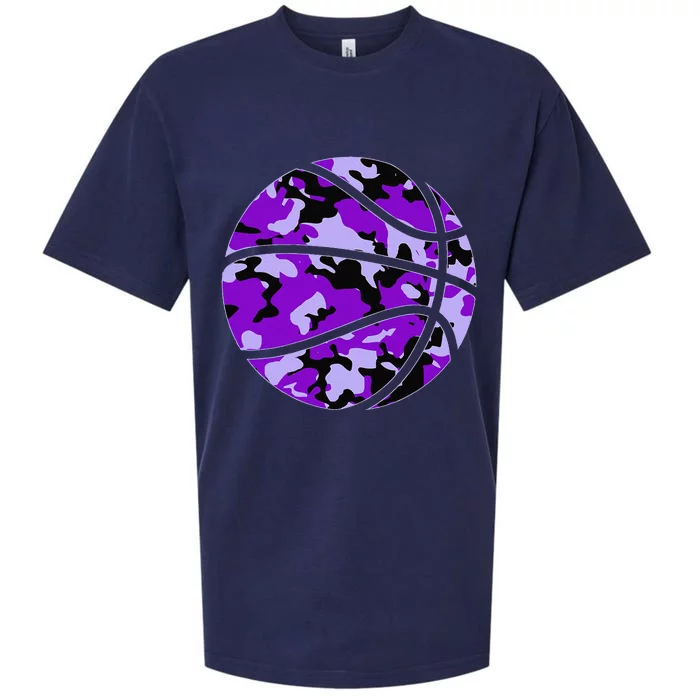 Purple Basketball Camo Purple Camouflage Basketball Sueded Cloud Jersey T-Shirt