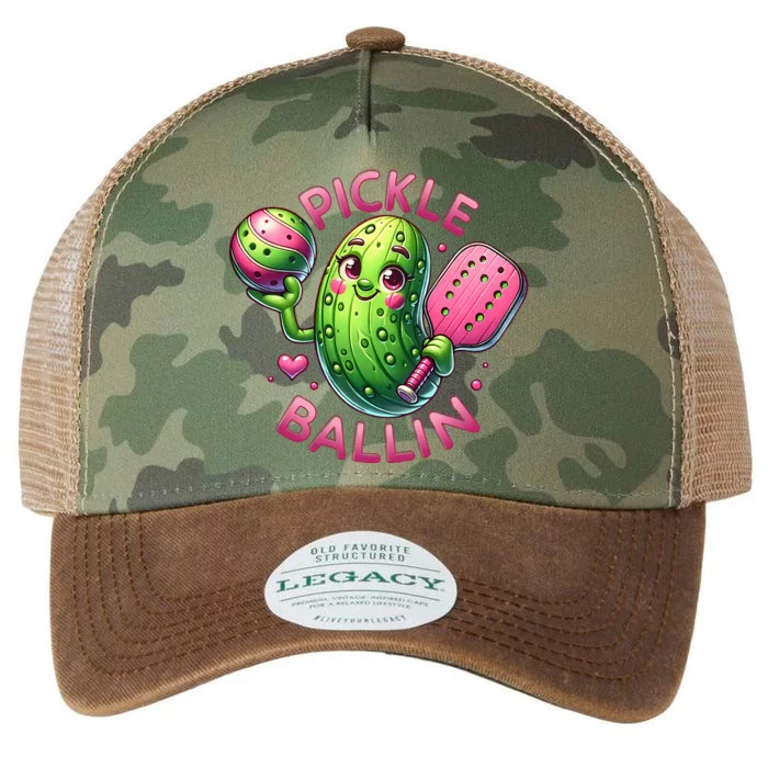 Pickle Ballin Cute Pickleball Pickleball Lovers Legacy Tie Dye Trucker Hat