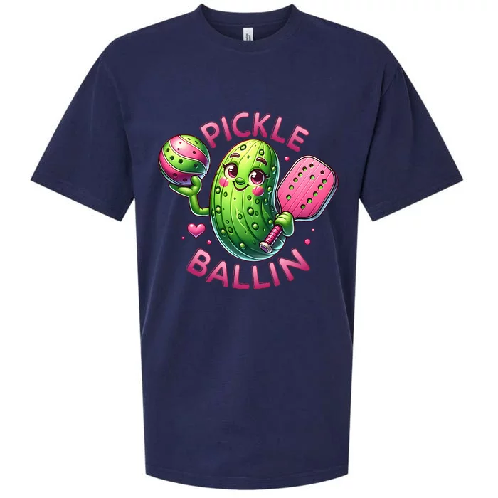 Pickle Ballin Cute Pickleball Pickleball Lovers Sueded Cloud Jersey T-Shirt