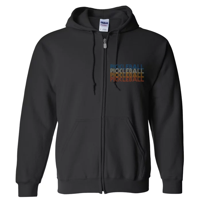 Pickle Ball Classic Retro Pickleball Full Zip Hoodie