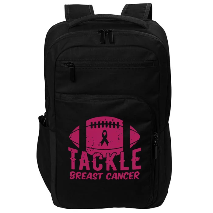 Pink Breast Cancer Football Tackle Breast Cancer Impact Tech Backpack