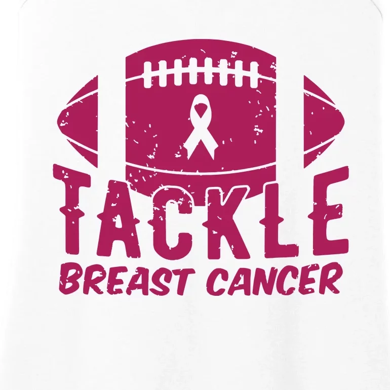 Pink Breast Cancer Football Tackle Breast Cancer Ladies Essential Tank