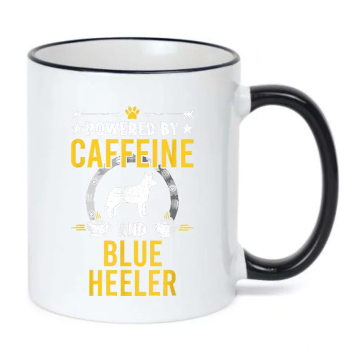 Powered By Caffeine And Blue Heeler Dog Lovers Black Color Changing Mug