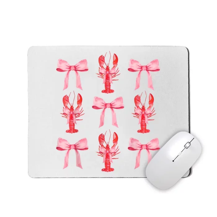 Pink Bow Cute Coquette Crawfish Clean Aesthetic Mousepad