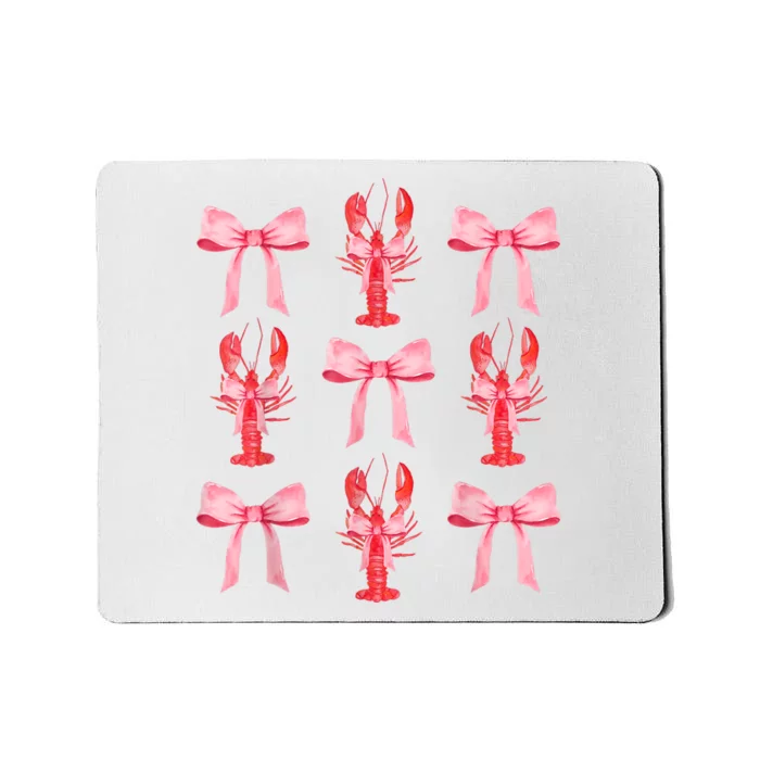 Pink Bow Cute Coquette Crawfish Clean Aesthetic Mousepad