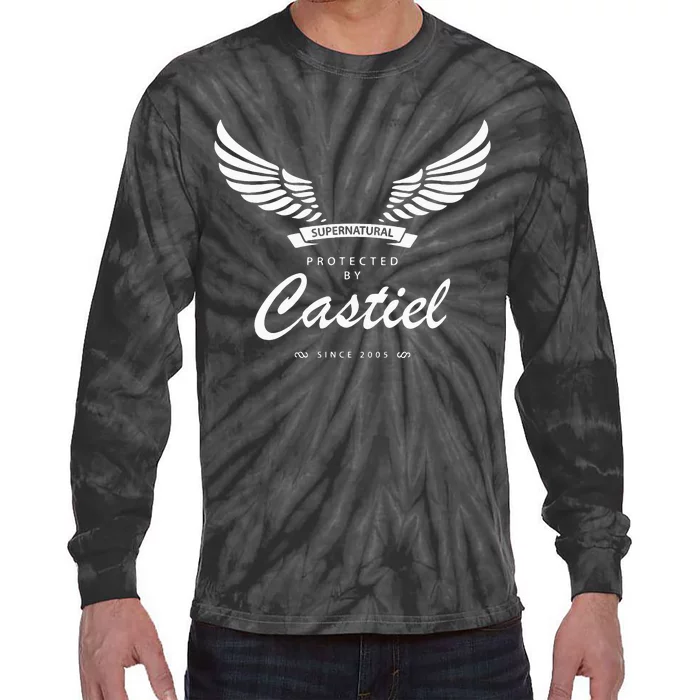 Protected By Castiel Supernatural Tie-Dye Long Sleeve Shirt