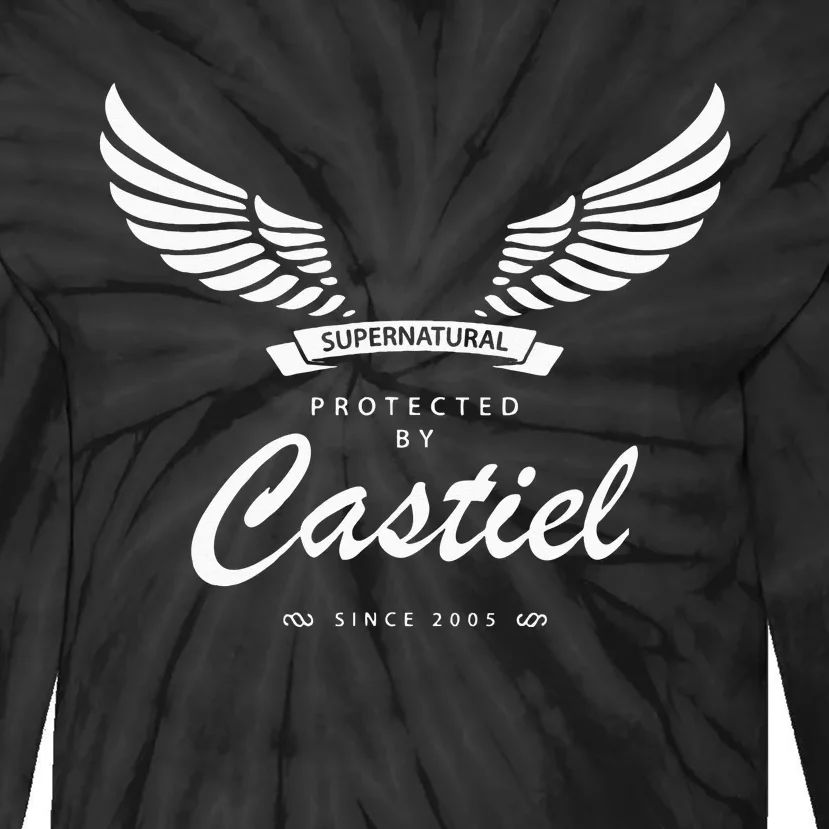 Protected By Castiel Supernatural Tie-Dye Long Sleeve Shirt