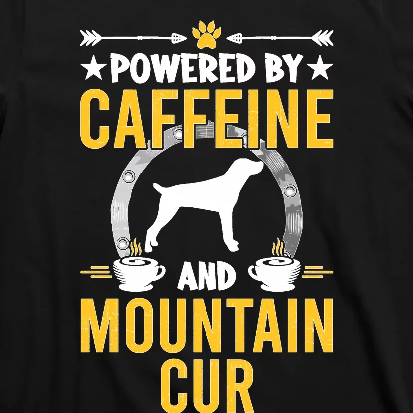 Powered By Caffeine And Mountain Cur Dog Lovers Long Sleeve T-Shirt