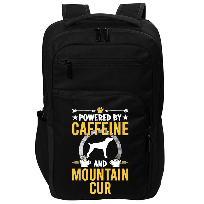 Powered By Caffeine And Mountain Cur Dog Lovers Long Sleeve Impact Tech Backpack