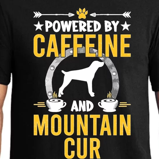 Powered By Caffeine And Mountain Cur Dog Lovers Long Sleeve Pajama Set