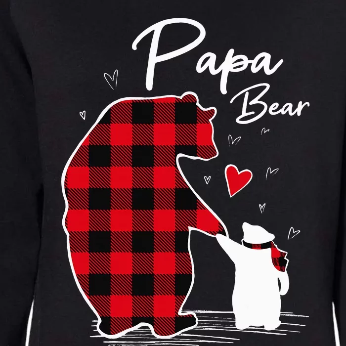 Papa Bear Christmas Pajama Red Buffalo Plaid Womens California Wash Sweatshirt