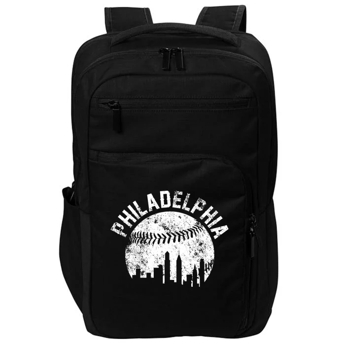 Philadelphia Baseball City Skyline Vintage Impact Tech Backpack