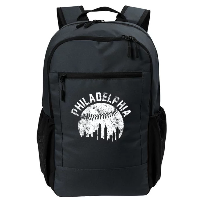 Philadelphia Baseball City Skyline Vintage Daily Commute Backpack