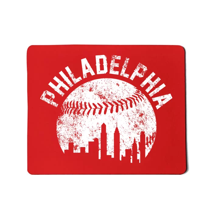 Philadelphia Baseball City Skyline Vintage Mousepad