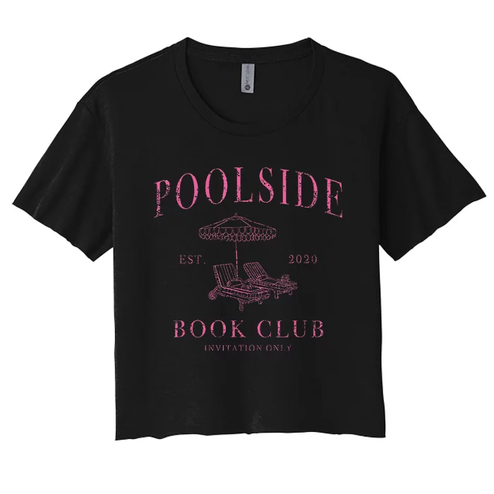 Poolside Book Club Fun Reading Women's Crop Top Tee