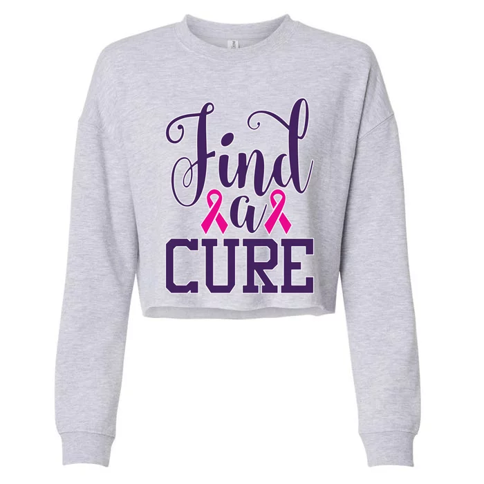 Pink Breast Cancer Awareness Find Cure Ribbon Month Cool Gift Cropped Pullover Crew