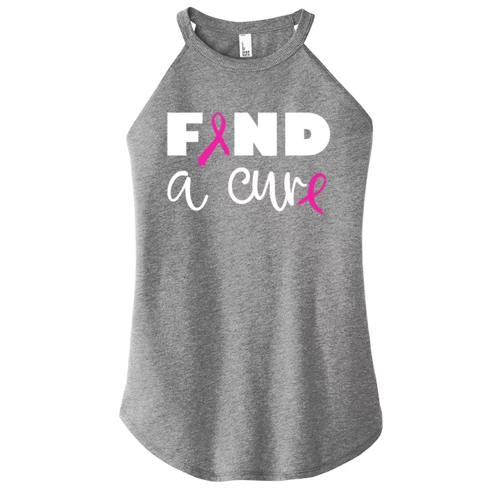 Pink Breast Cancer Awareness Fight Find A Cure Gift Women’s Perfect Tri Rocker Tank