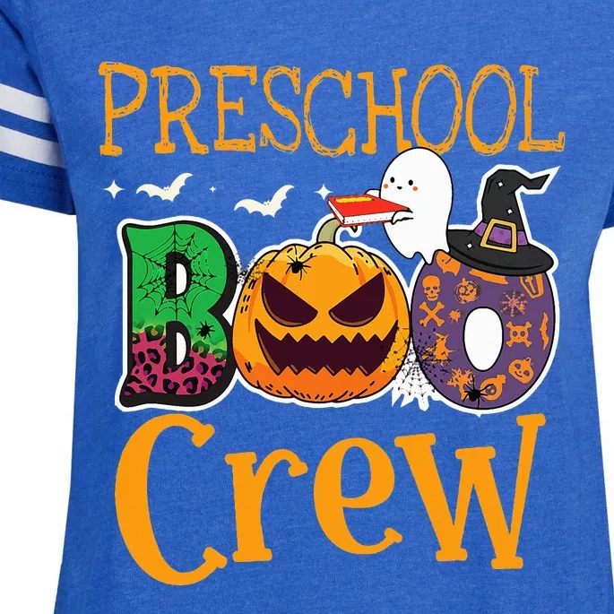 Preschool Boo Crew PreK Teachers Students Halloween Enza Ladies Jersey Football T-Shirt