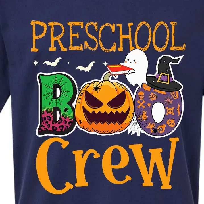 Preschool Boo Crew PreK Teachers Students Halloween Sueded Cloud Jersey T-Shirt