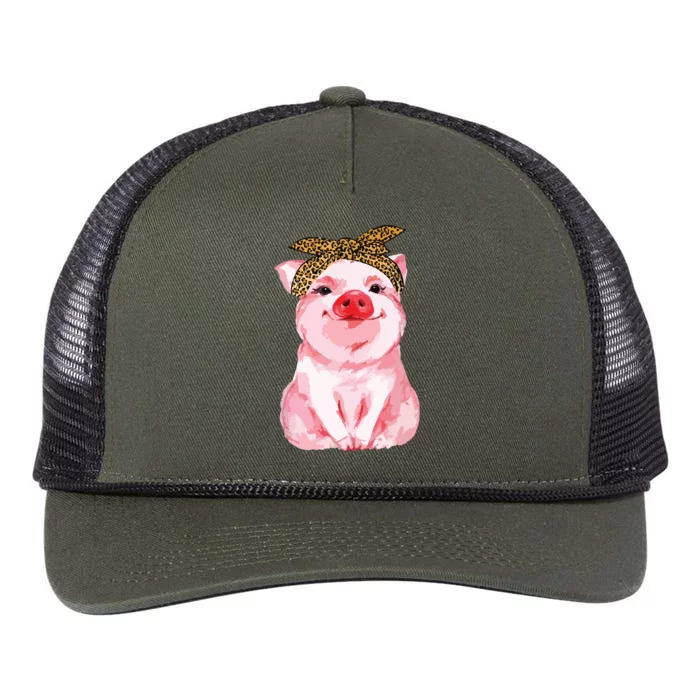 Pig Bandana Cute For Girl And Women Gift Awesome Retro Rope Trucker Hat Cap