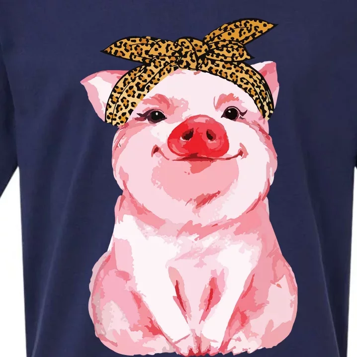 Pig Bandana Cute For Girl And Women Gift Awesome Sueded Cloud Jersey T-Shirt