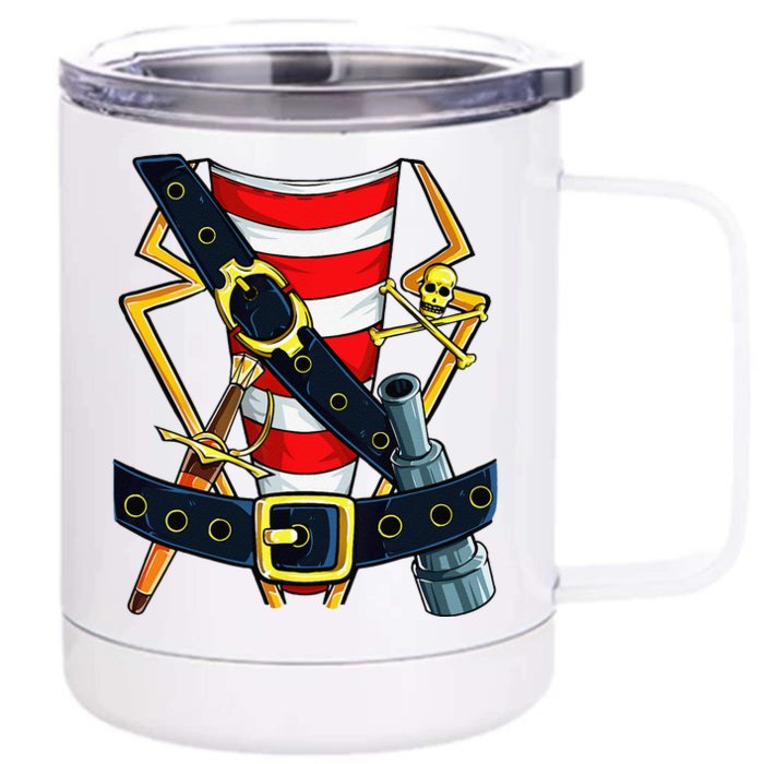 Pirate Buccaneer Costume Funny Halloween Novelty Front & Back 12oz Stainless Steel Tumbler Cup