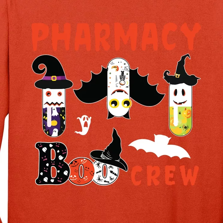 Pharmacy Boo Crew Pills Pharmacist Spooky Halloween Costume Tall Long Sleeve T-Shirt