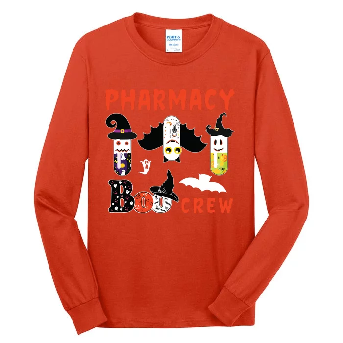 Pharmacy Boo Crew Pills Pharmacist Spooky Halloween Costume Tall Long Sleeve T-Shirt