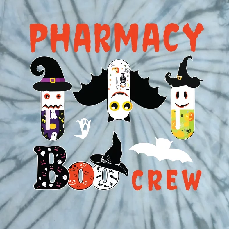 Pharmacy Boo Crew Pills Pharmacist Spooky Halloween Costume Tie-Dye T-Shirt