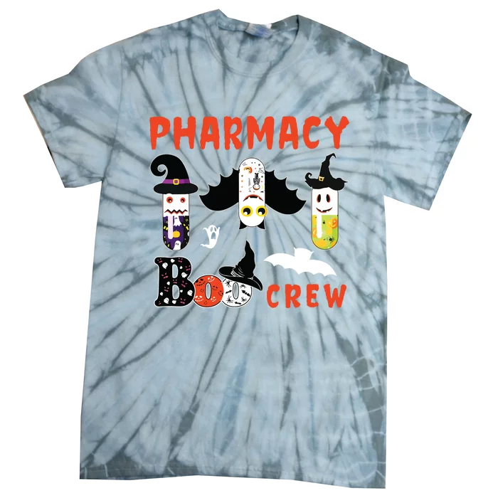 Pharmacy Boo Crew Pills Pharmacist Spooky Halloween Costume Tie-Dye T-Shirt