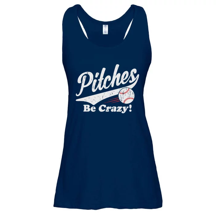 PITCHES BE CRAZY FUNNY BASEBALL MEME Ladies Essential Flowy Tank