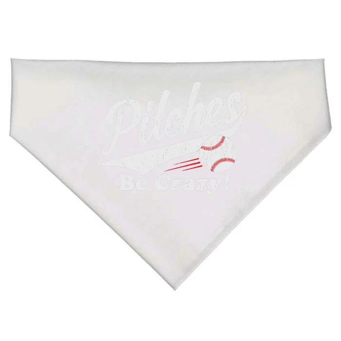 PITCHES BE CRAZY FUNNY BASEBALL MEME USA-Made Doggie Bandana