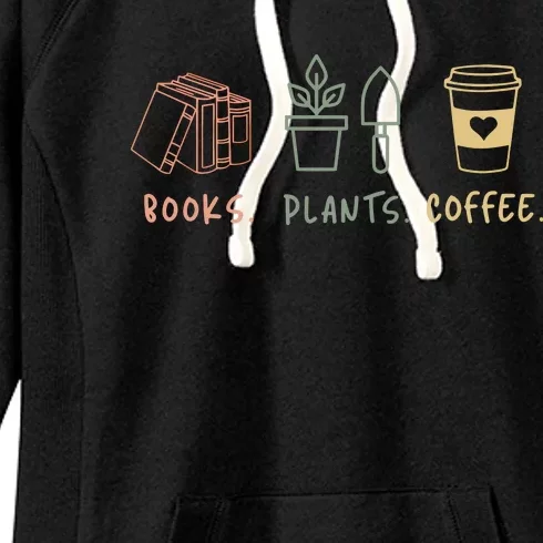 Plants Books Coffee Lover Women's Fleece Hoodie