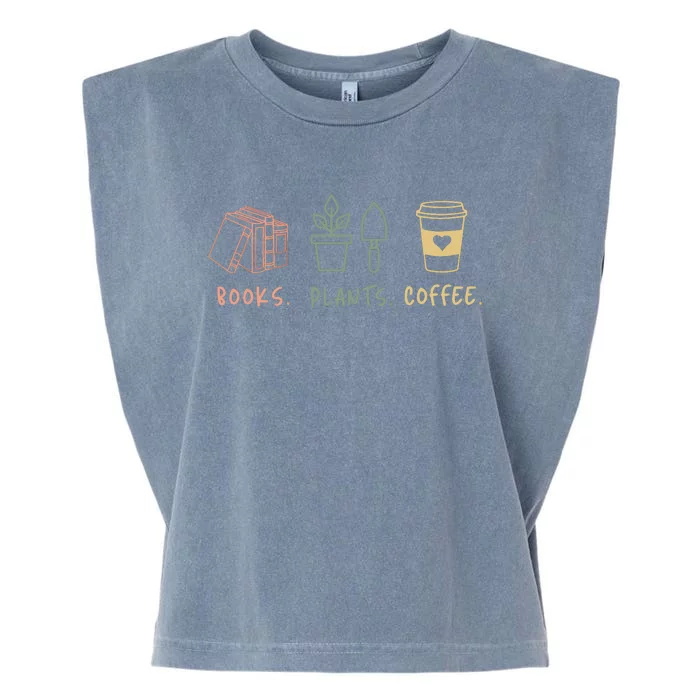 Plants Books Coffee Lover Garment-Dyed Women's Muscle Tee