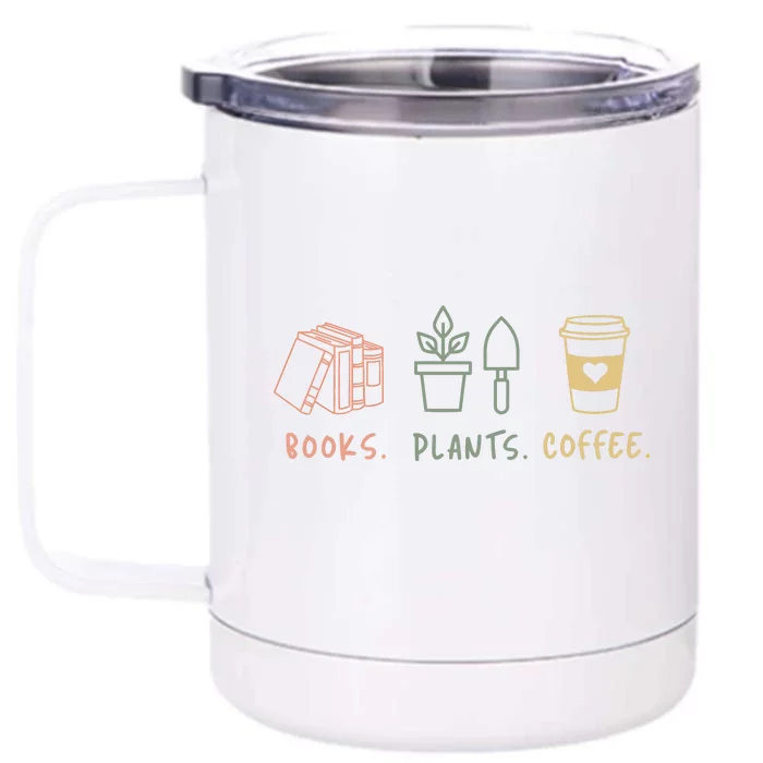 Plants Books Coffee Lover Front & Back 12oz Stainless Steel Tumbler Cup