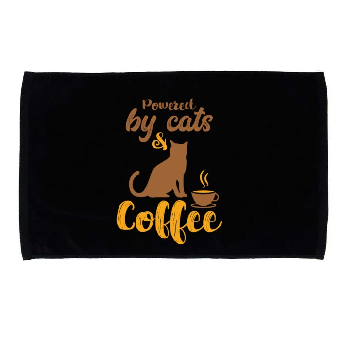 Powered By Cats And Coffee Microfiber Hand Towel