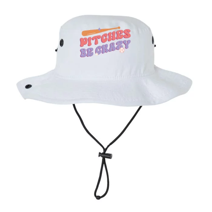 Pitches Be Crazy Funny Baseball Sport Humor Gift Legacy Cool Fit Booney Bucket Hat