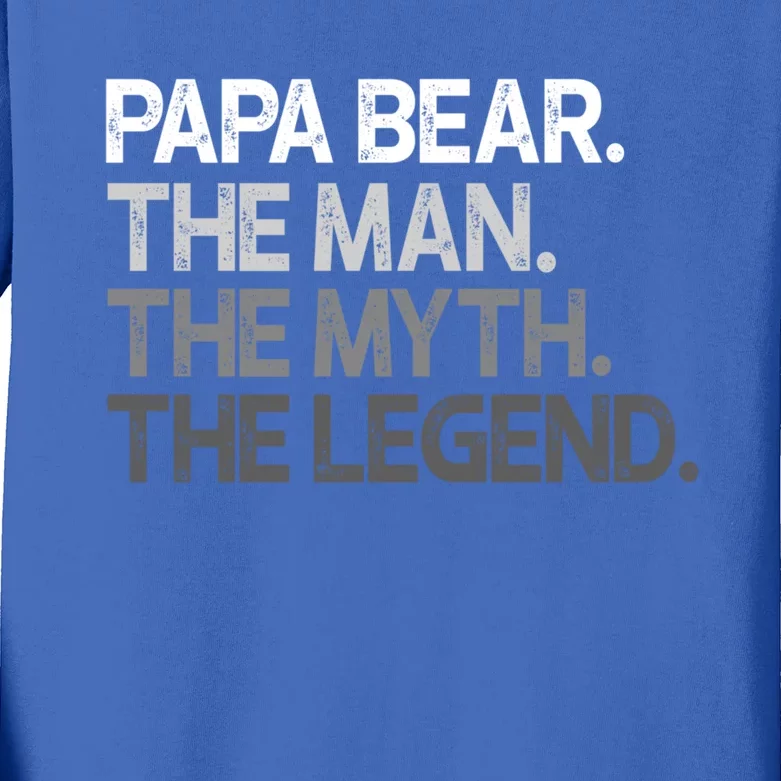 Papa Bear Cool Gift For Dads And Fathers: The Myth Legend Gift Kids Long Sleeve Shirt