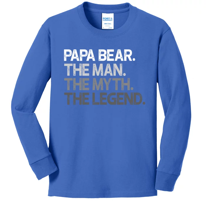 Papa Bear Cool Gift For Dads And Fathers: The Myth Legend Gift Kids Long Sleeve Shirt