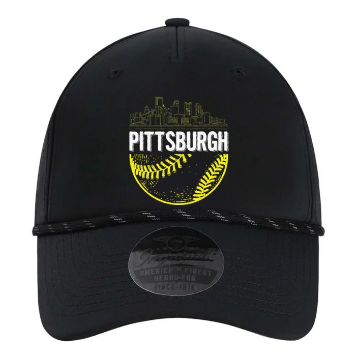 Pittsburgh Baseball Cityscape Distressed Performance The Dyno Cap