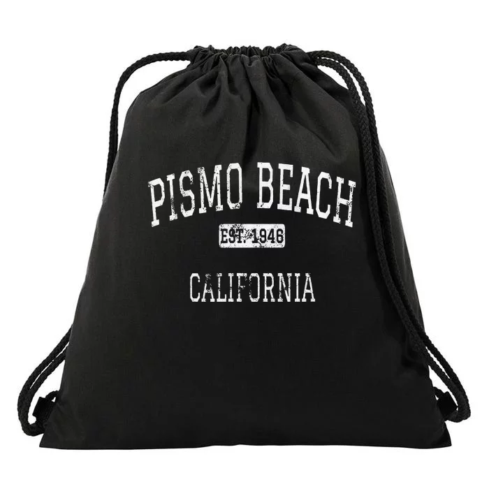 Pismo Beach California Ca Vintage Drawstring Bag