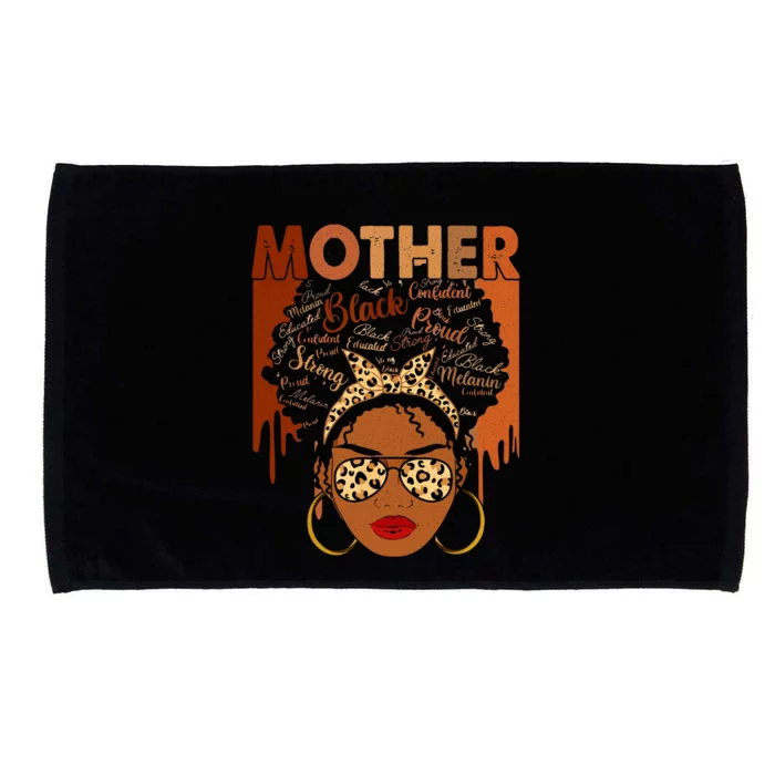 Proud Black Confident Afro African American Mom Mothers Day Gift Microfiber Hand Towel