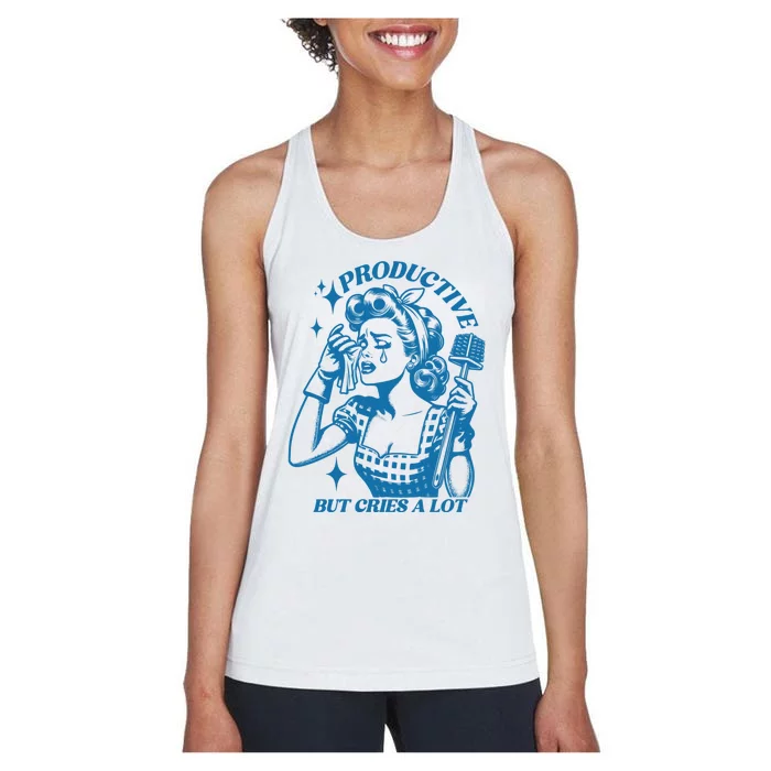 Productive But Cries A Lot Women's Racerback Tank