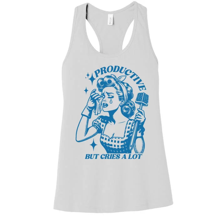 Productive But Cries A Lot Women's Racerback Tank