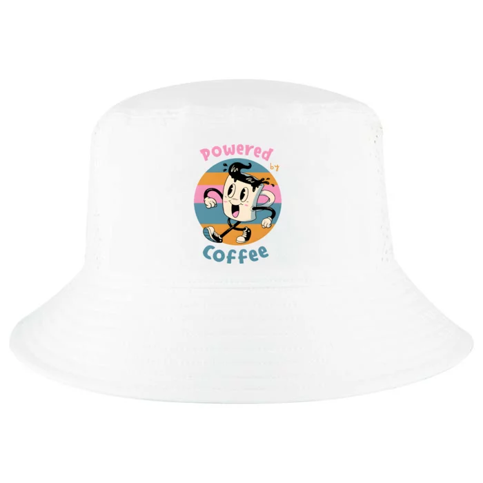 Powered By Coffee Lover Cute Coffee Cup Retro Cool Comfort Performance Bucket Hat