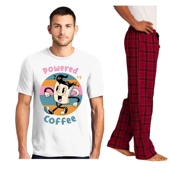 Powered By Coffee Lover Cute Coffee Cup Retro Pajama Set